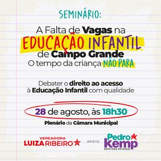 Arte de divulgação do evento, que será realizado na Câmara Municipal de Campo Grande. (Foto: Reprodução)