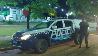 Equipe da Polícia Militar durante diligências em Água Clara (Foto: Portal Água Clara)