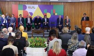 Evento na tarde desta segunda-feira para sanção da Medida Provisória (Foto: Agência Brasil)