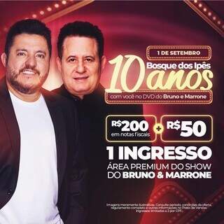 Gravação de DVD de Bruno e Marrone marca os 10 anos do Shopping Bosque dos Ipês (Foto: Assessoria)