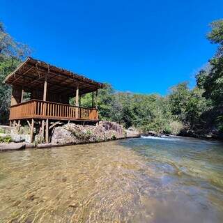 Pousada Paraíso fica a 200 metros do rio em Rio Verde de MT. (Foto: Arquivo pessoal)