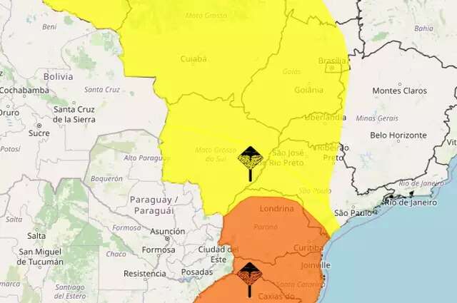 Inmet coloca Estado em rota de temporal e chuvas intensas 