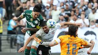 Lance do clássico disputado na tarde deste domingo (Foto: Cesar Greco/Palmeiras)