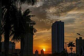 Dia amanhecendo no Jardim dos Estados, em Campo Grande (Foto: Henrique Kawaminami)