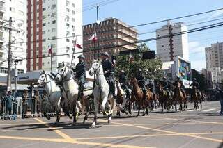 Cavalaria passou pela Rua 13 de Maio no desfile de 7 de Setembro (Foto: Marcos Maluf)