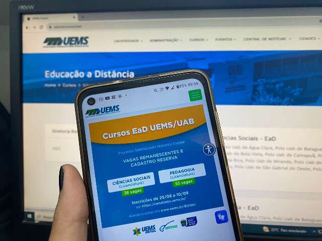 Inscri&ccedil;&otilde;es para vagas remanescentes de cursos &agrave; dist&acirc;ncia encerram amanh&atilde;