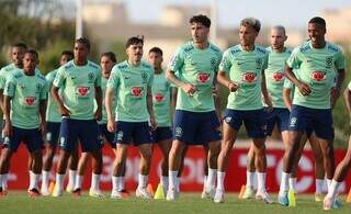 Jogadores da modalidade sub-23 em treino no Marrocos. (Foto: Mohamed Bissar/CBF)