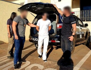 Suspeito foi preso em um supermercado e levado para a delegacia de Andradina (Foto: Divulgação | PCMS)