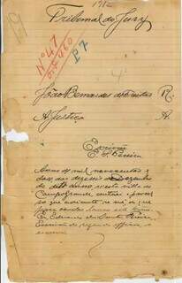 Documento do primeiro processo do Tribunal do Júri em Campo Grande. (Foto: Arquivo TJ)