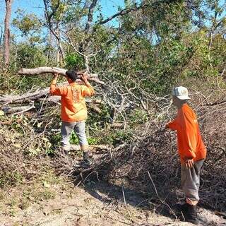 Guardiões da Brigada Alto Pantanal fazem ação de prevenção e limpam aceiros para facilitar fuga da fauna (Foto: IHP)