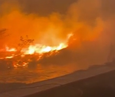 &Agrave;s margens do Rio Formoso, onda de calor provoca inc&ecirc;ndio florestal