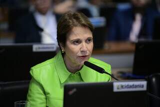 Senadora Tereza Cristina (PP) durante pronunciamento, à bancada da Comissão de Assuntos Econômicos (Foto: Pedro França/Agência Senado)