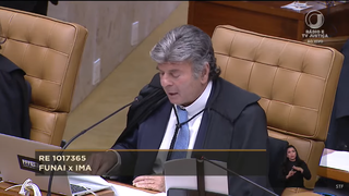 Ministro Luiz Fux foi o responsável por formar a maioria contra o marco temporal (Foto: Reprodução/TV Justiça)