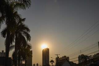 Sol forte nesta manhã no Jardim dos Estados, em Campo Grande (Foto: Henrique Kawaminami)