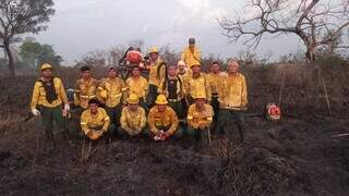 Brigadistas atuaram no combate ao fogo (Reprodução/ Brigadistas Aquidauana)