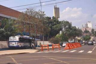 Base da Guarda Municipal instalada na Rua Barão do Rio Branco (Foto: Paulo Francis)