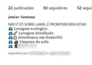 Serviços eram oferecidos no perfil de Junior Santana (Foto: Reprodução | Instagram)