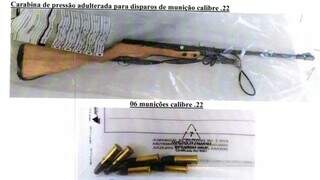 Arma que Jose Carlos escondia na fazenda do pai (Foto: reprodução / Auto de Prisão em Flagrante) 