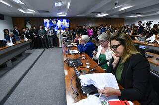 Na ponta, a senadora Leila Barros (Foto: Geraldo Magela/Agência Senado)