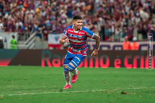 O jogador Imanol Machuca comemora gol diante o América-MG. (Foto: Mateus Lotif/Fortaleza)