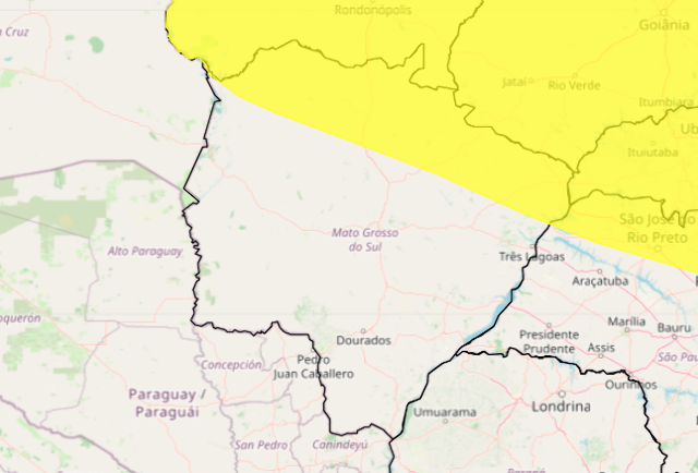 Inmet renova alerta de temporal para 20 cidades