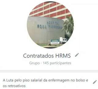 Grupo formado por profissionais do HRMS para discutir pagamento do piso salarial (Foto: Reprodução)