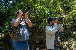 Fotógrafos observando aves em Três Lagoas (Foto: Divulgação/Prefeitura de Três Lagoas) 