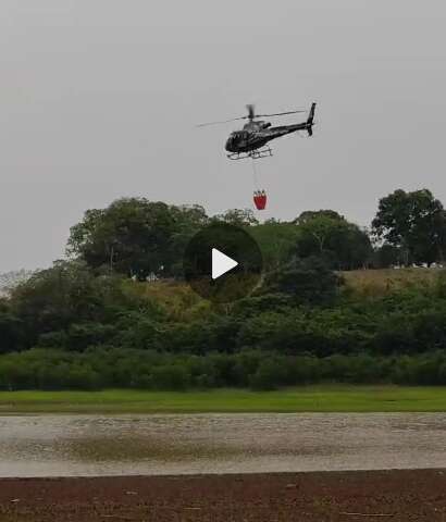 Helic&oacute;ptero de MS entra em a&ccedil;&atilde;o no combate a inc&ecirc;ndios florestais em Manaus