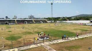 Confronto entre Corumbaense e Operário foi no Estádio Arthur Marinho (Foto: Reprodução/Canal Cidade) 