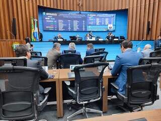 Plenário da Assembleia Legislativa durante a sessão desta quarta-feira (18). (Foto: Divulgação/ALMS)