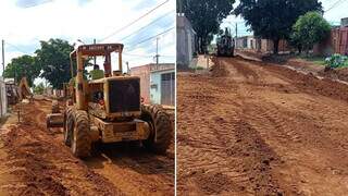 Trator trabalhando para nivelar solo no Portal Caiobá 2 (Foto: Divulgação/Prefeitura de Campo Grande)