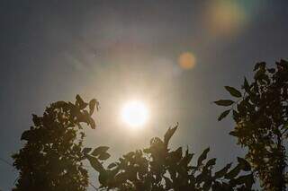 Sol brilha forte na tarde deste sábado em Campo Grande (Foto: Henrique Kawaminami)