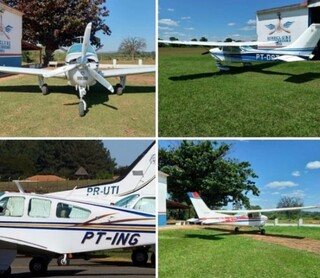 Avião roubado por Laudelino Vieira, segundo a polícia, em Aquidauana, em 2021 (Foto/Divulgação/Polícia Civil)