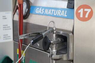 Bomba de abastecimento de gás natural em posto de combustíveis (Foto: Henrique Kawaminami)