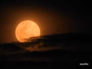 Eclipse lunar foi fotografado no bairro São Francisco, em Campo Grande (Foto: Wilmar Carilho)