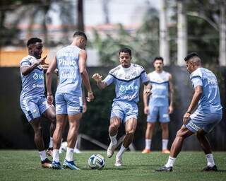 Preparação do Santos para enfrentar o Corinthians neste domingo (Foto: Raul Baretta/ Santos FC)