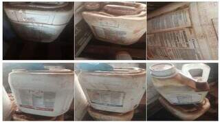 Embalagem de Gramoxone (Paraquat) encontrada em fazenda de Terenos. (Foto: Reprodução)