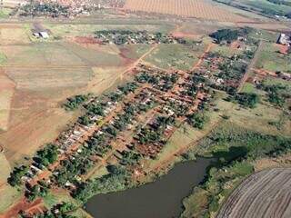 Vista aérea do Assentamento Itamarati, em Ponta Porã, onde ossada foi achada. (Foto: Divulgação)