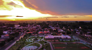 Município de Taquarussu, com pouco mais de 3 mil habitantes, visto do alto (Foto: divulgação) 