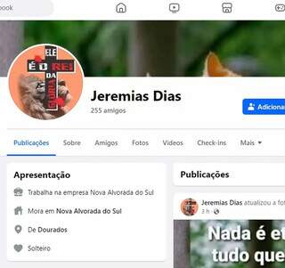 Perfil de suspeito que fez postagem ainda nesta segunda-feira. (Foto: Facebook)