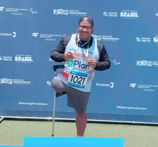 O paratleta de atletismo, Thiago Amaral conquistou duas medalhas no Meeting Paralímpico (Foto: Divulgação)