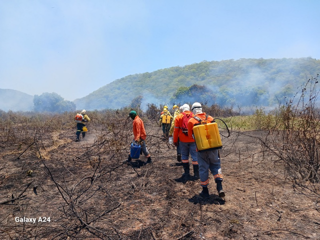 Brigadistas combatem focos na Serra do Amolar ap&oacute;s 11 horas de inc&ecirc;ndio