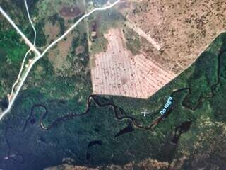 Imagem de satélite mostra desmate a menos de 50 metros do Rio Negro. (Foto: Reprodução)
