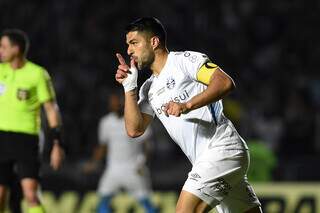 Luis Suárez comemora 3º gol diante confronto com o Botafogo. (Foto: Alexandre Durão/Grêmio)