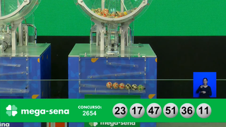 Bolas numeradas formam dezenas sorteadas no concurso 2.654 da Mega-Sena. (Foto: Reprodução/Caixa)
