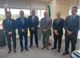 Secretário Antonio Carlos Videira - 2º da direita para esquerda, em Brasília (Foto: Divulgação)