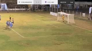 Gol da vitória do Corumbaense foi marcado de pênalti no segundo tempo (Foto: Reprodução/ Ederaldo Militão Arena Esport)