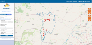 Reprodução da plataforma de alarmes do Lasa com informações atualizadas dos últimos sete dias de incêndios no Pantanal (Foto: Reprodução)
