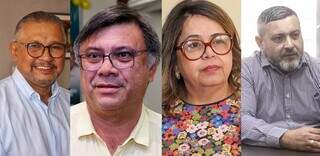 Candidatos a presidência do Crea-MS: José Canuto; Angelo Ximenes; Vânia Abreu e Marcelo Abdalla (Fotos: Arquivo/Campo Grande News)