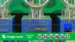 Bolas numeradas formam dezenas sorteadas no concurso 2.657 da Mega-Sena. (Foto: Reprodução/Caixa)